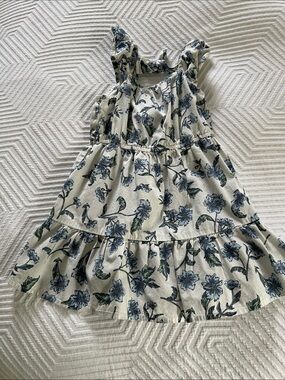 Crew Cuts Girls Floral Ruffle Strap Dress - Blue Floral